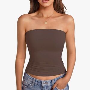 Strapless Tube Top - Brown